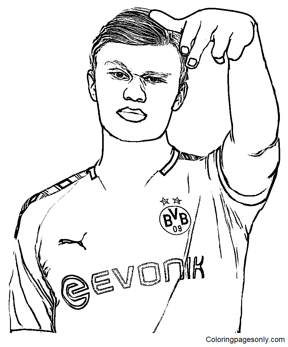 Manchester City Erling Haaland Coloring Page