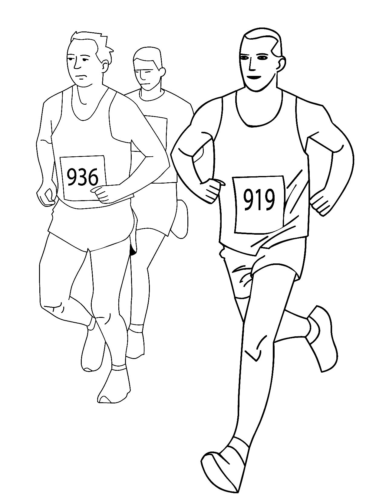 Corredores de maratona de corrida