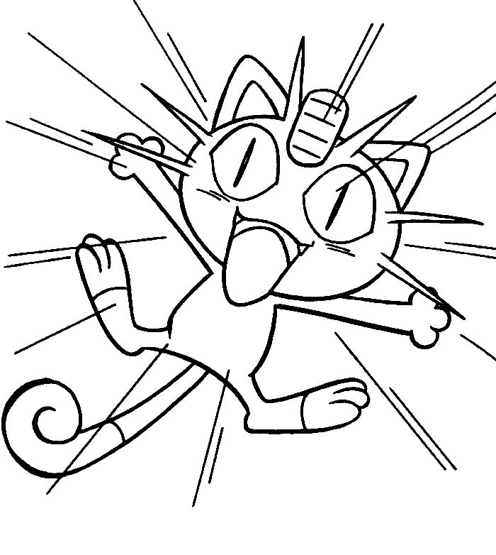 Meowth – Nyarth Pokemon Kleurplaat