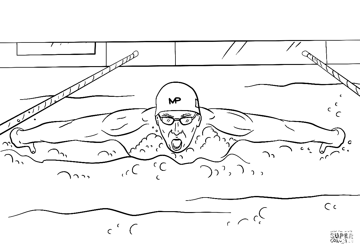 Michael Phelps Coloring Page