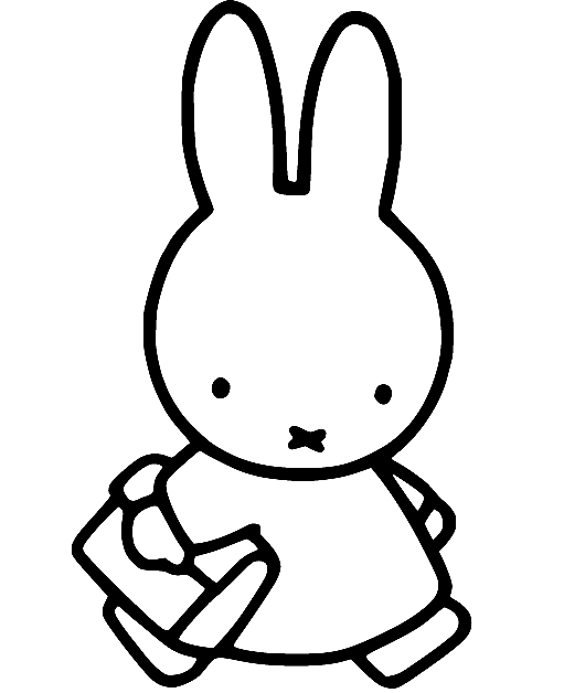 Miffy Holds a Book Walking Coloring Pages