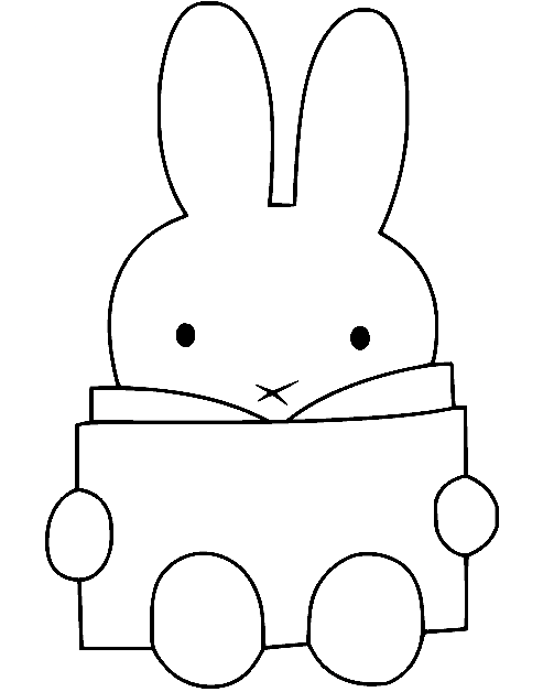 Miffy Reading a Book Coloring Page