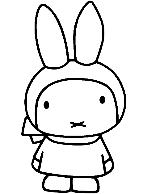 Miffy Wearing a Headscarf Coloring Page