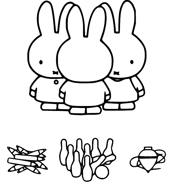 Miffy and Bowling Coloring Page