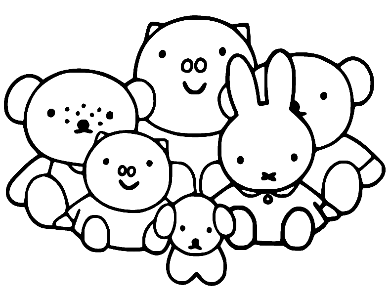 Miffy and Poppy with Friends from Miffy