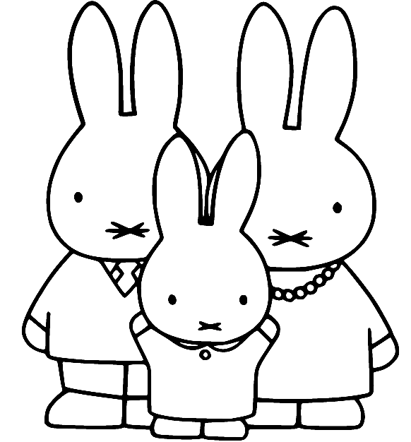 Miffy avec son papa et sa maman de Miffy