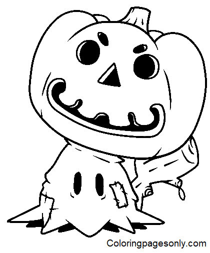 Mimikyu Pokemon Halloween Coloring Pages