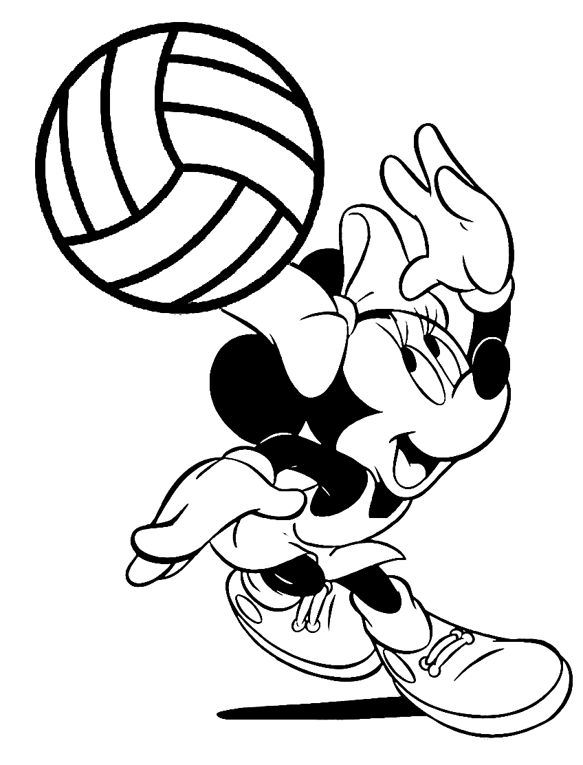 Minnie Mouse speelt volleybal van Minnie Mouse