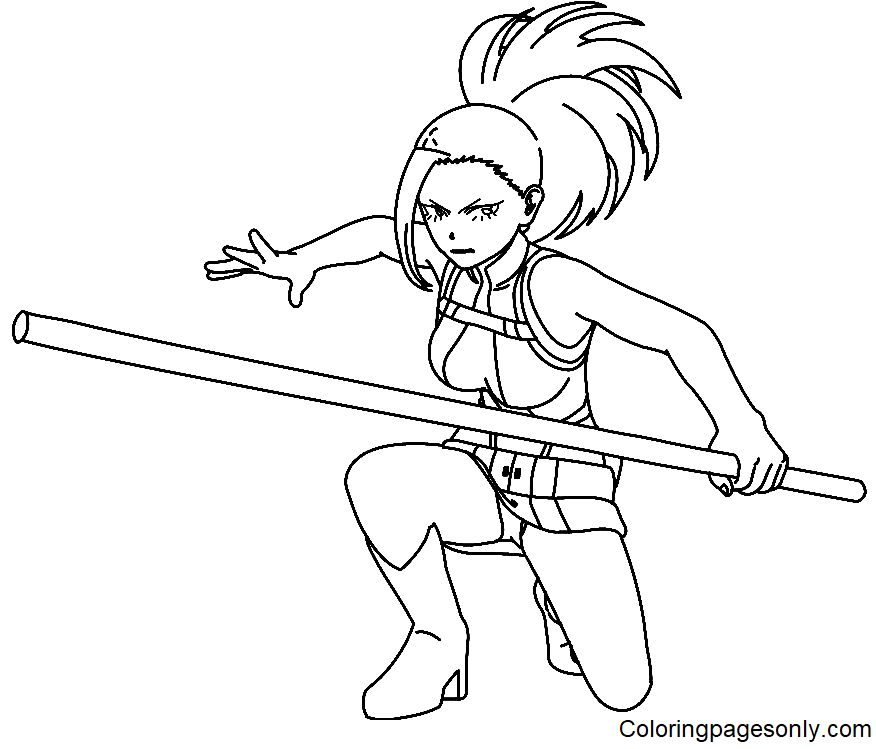 Momo Yaoyorozu Action Coloring Pages