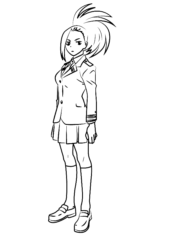 Momo Yaoyorozu Standing Coloring Pages