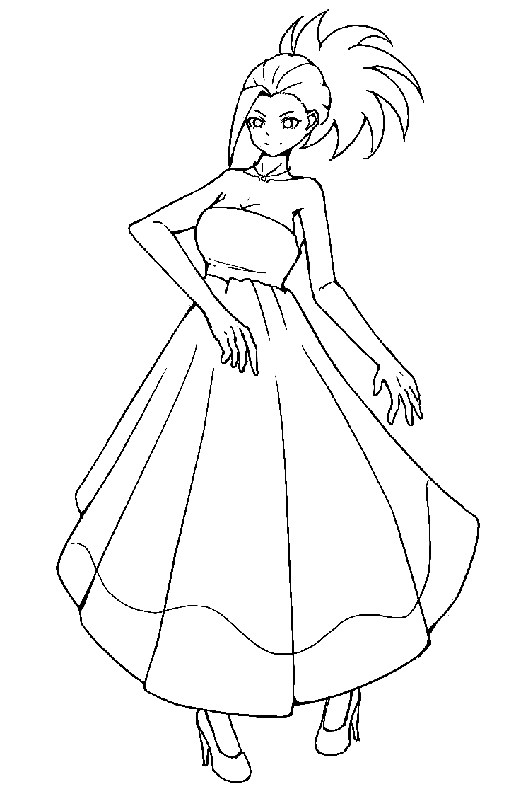 Momo Yaoyorozu in Dress Coloring Pages