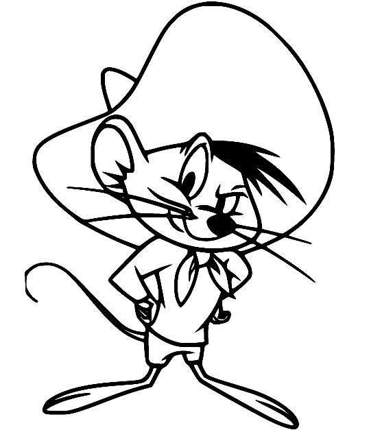 Naughty Speedy Gonzales Coloring Page
