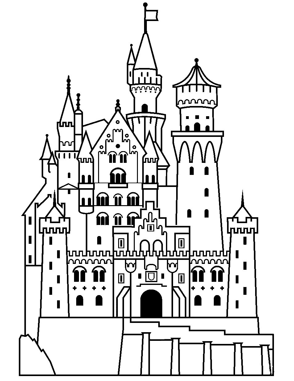 Neuschwanstein Castle Coloring Pages