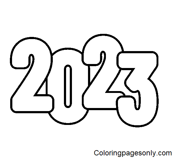 Pagina da colorare di Capodanno 2023