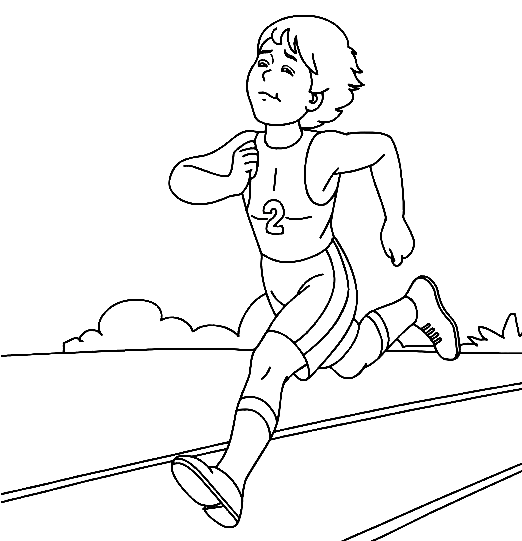 Number Two Running Coloring Page