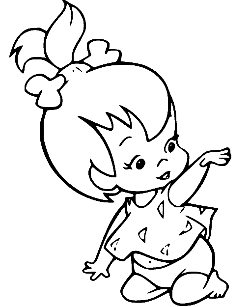 Pebbles Flintstone Playing Coloring Pages