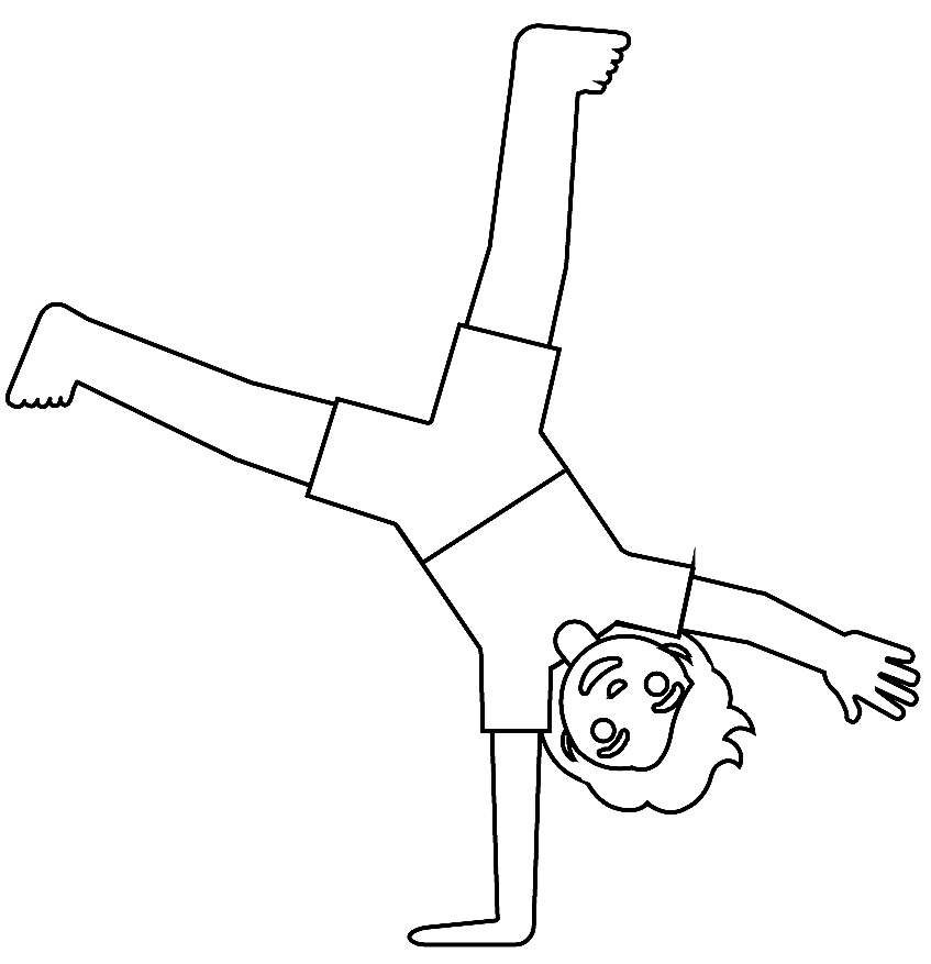 Person Cartwheeling Coloring Pages