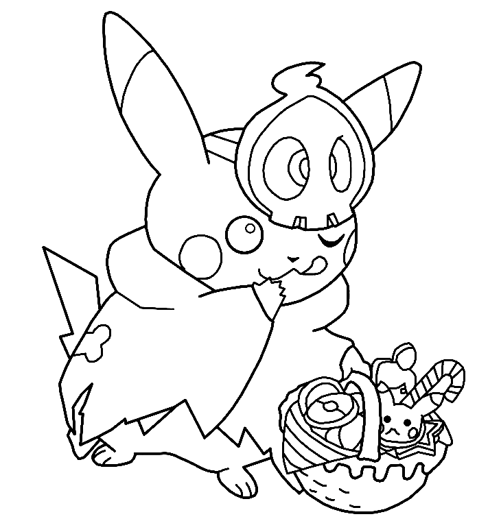 Pikachu Halloween Coloring Pages