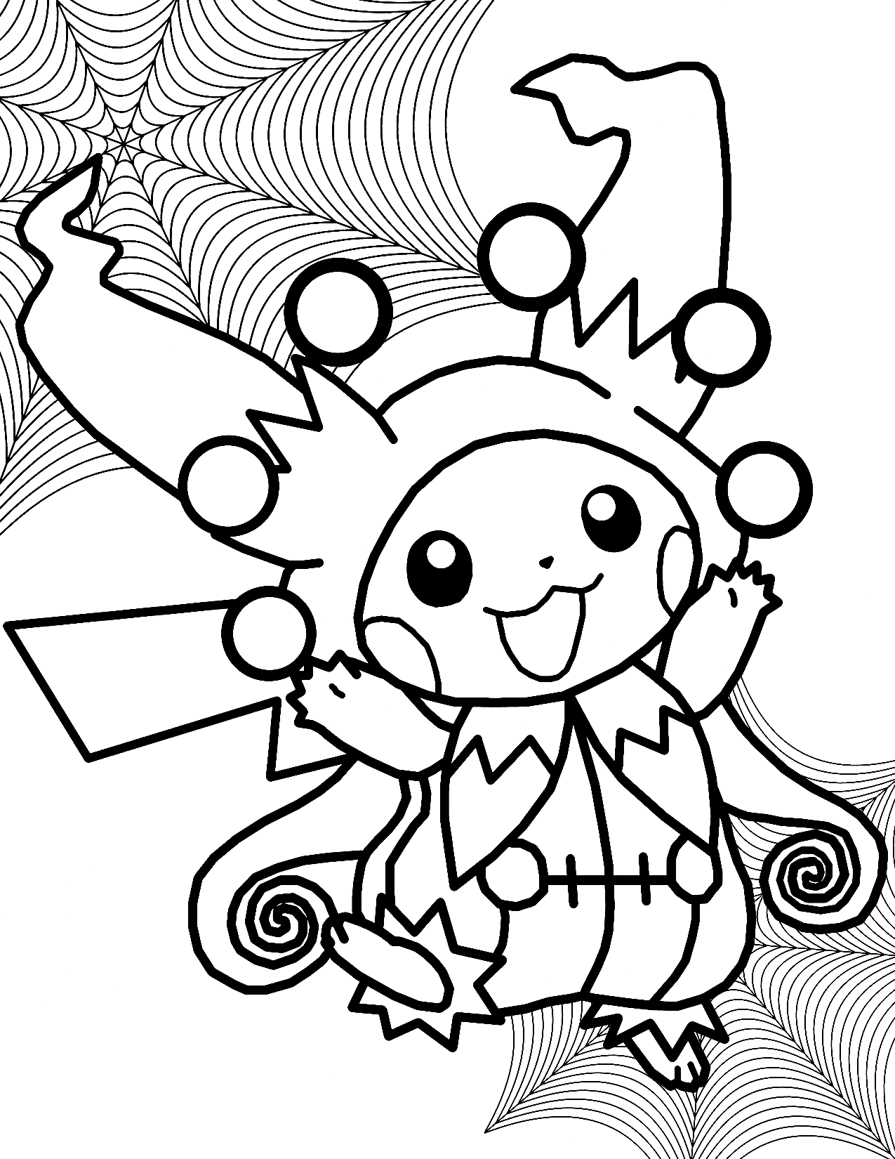 Pikachu Pokemon Halloween Coloring Pages