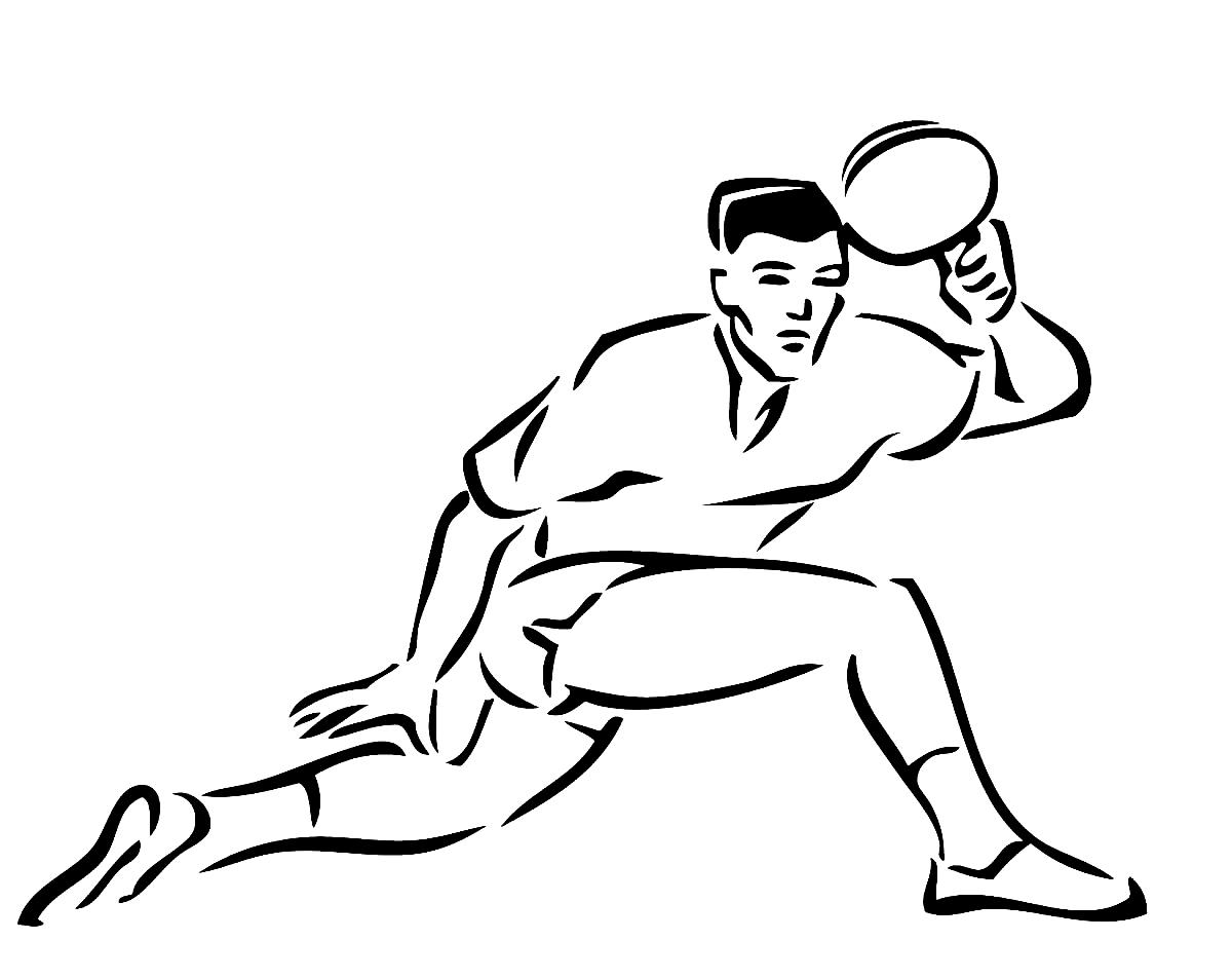 Ping Pong Player Coloring Pages