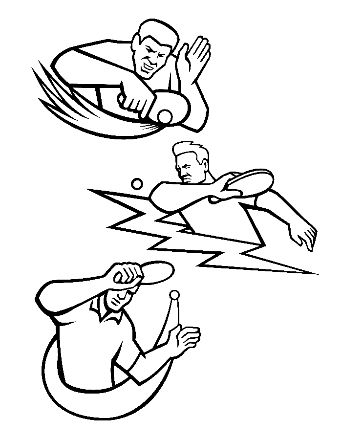 Playing Ping Pong Coloring Page