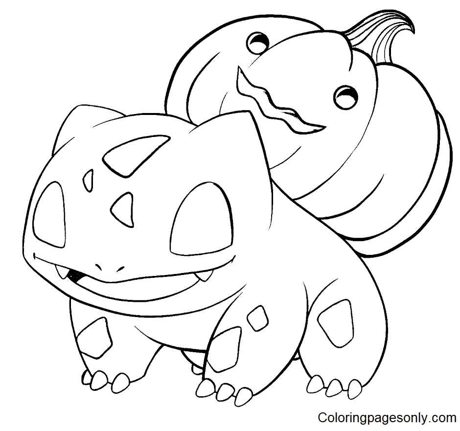 Pokemon Bulbasaur Halloween Coloring Pages