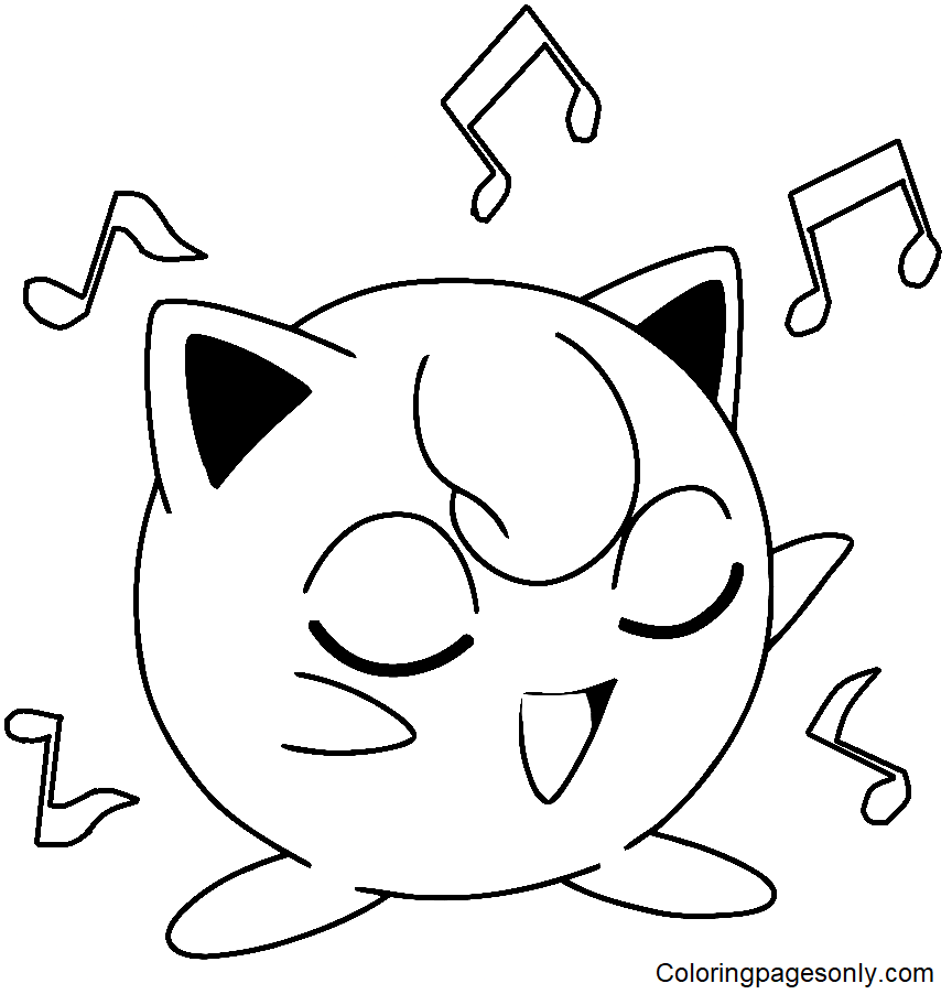 Pokemon Jigglypuff Singing Coloring Page