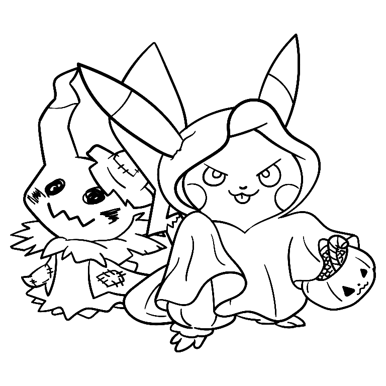 Pokemon Pikachu Halloween Coloring Pages