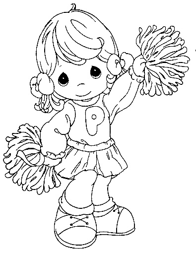 Precious Moments Cheerleading Coloring Pages