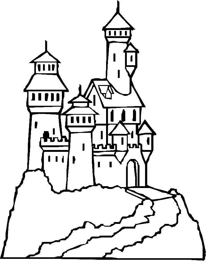 Imprimir desenho de castelo para colorir