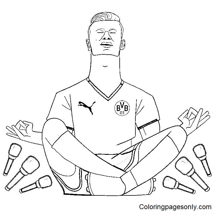 Printable Erling Haaland Coloring Pages