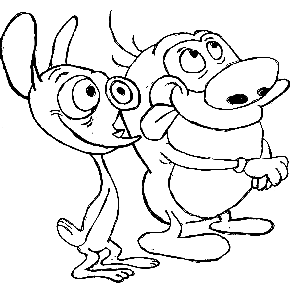 Printable Ren And Stimpy Coloring Page