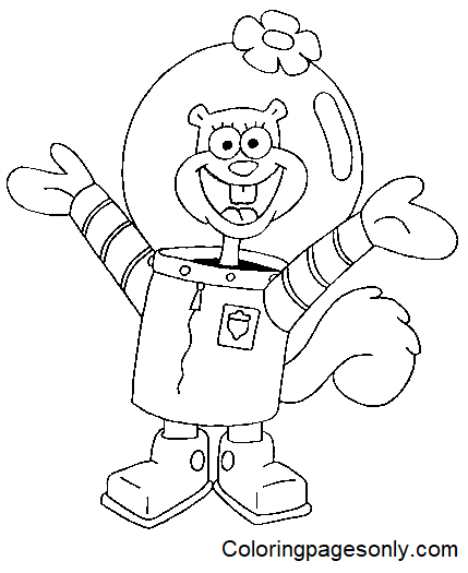 Printable Sandy Cheeks Sheets Coloring Pages