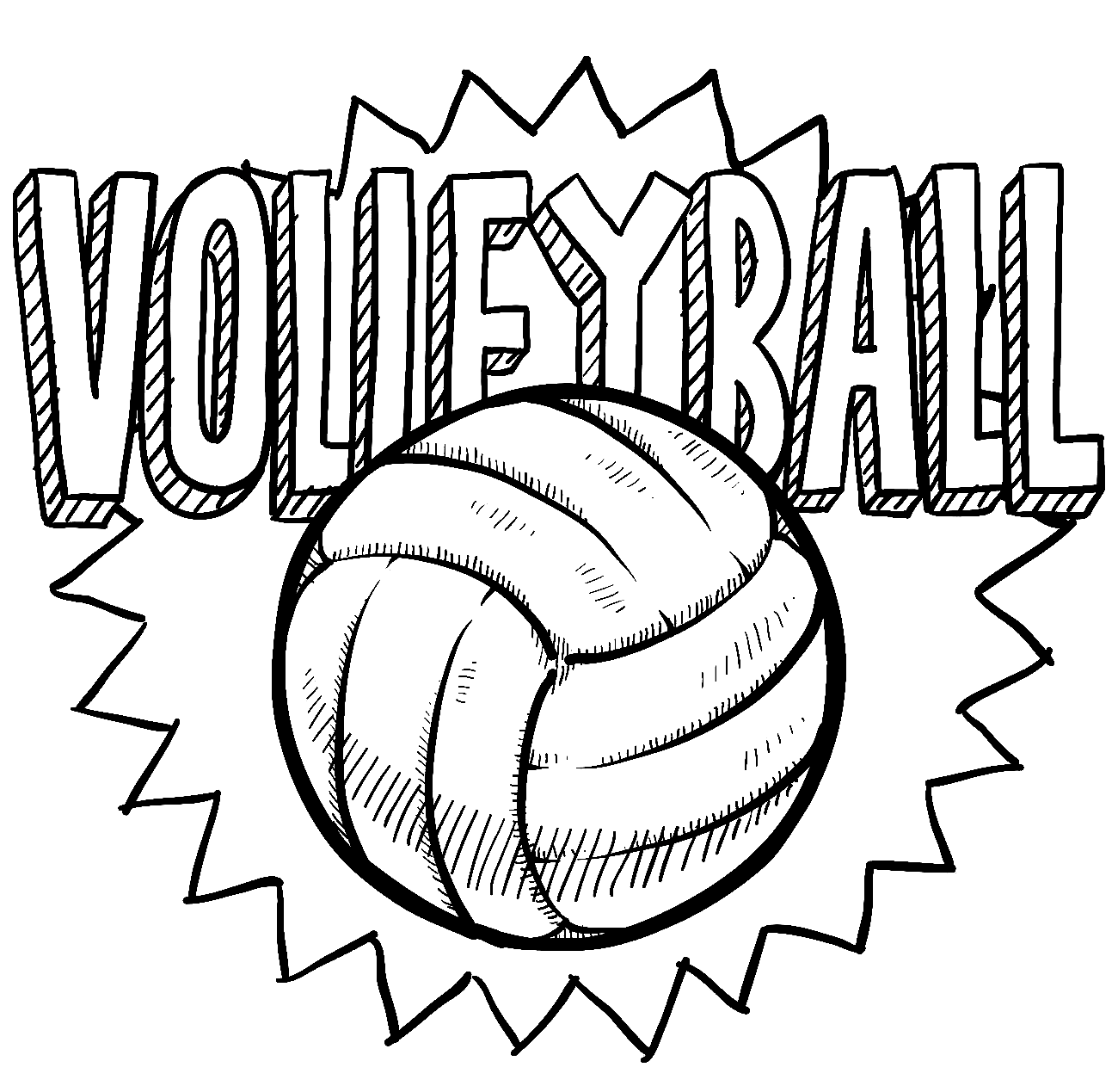 Printable Volleyball Coloring Page - Free Printable Coloring Pages