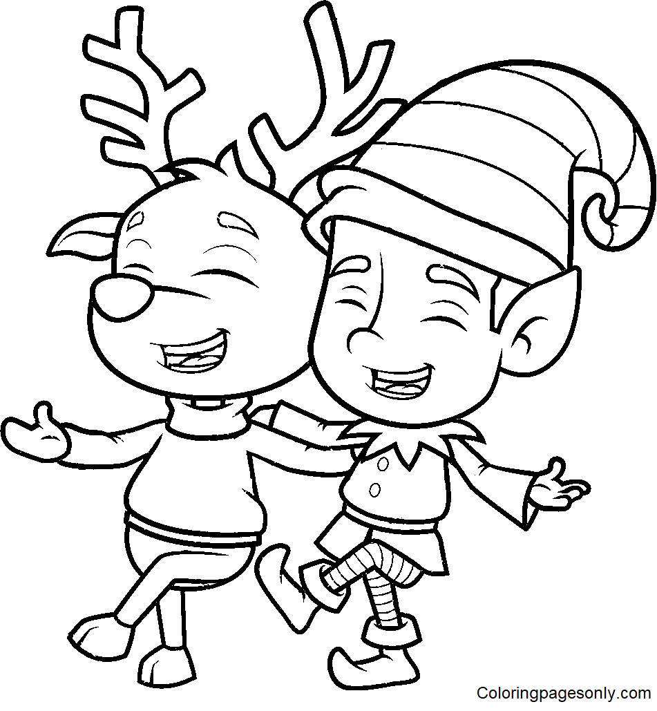 Renne dansant avec l'elfe de Noël à partir de Noël 2022