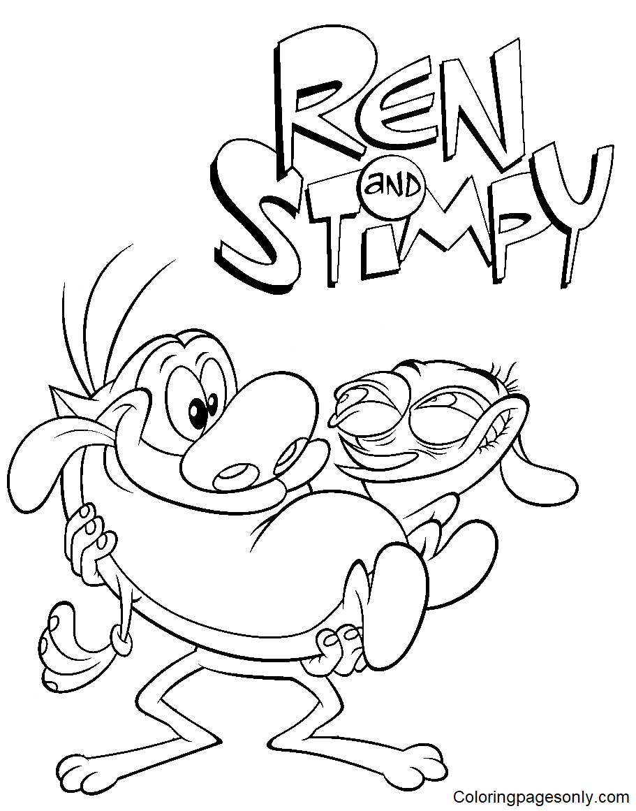 Ren e Stimpy página para colorir imprimível grátis