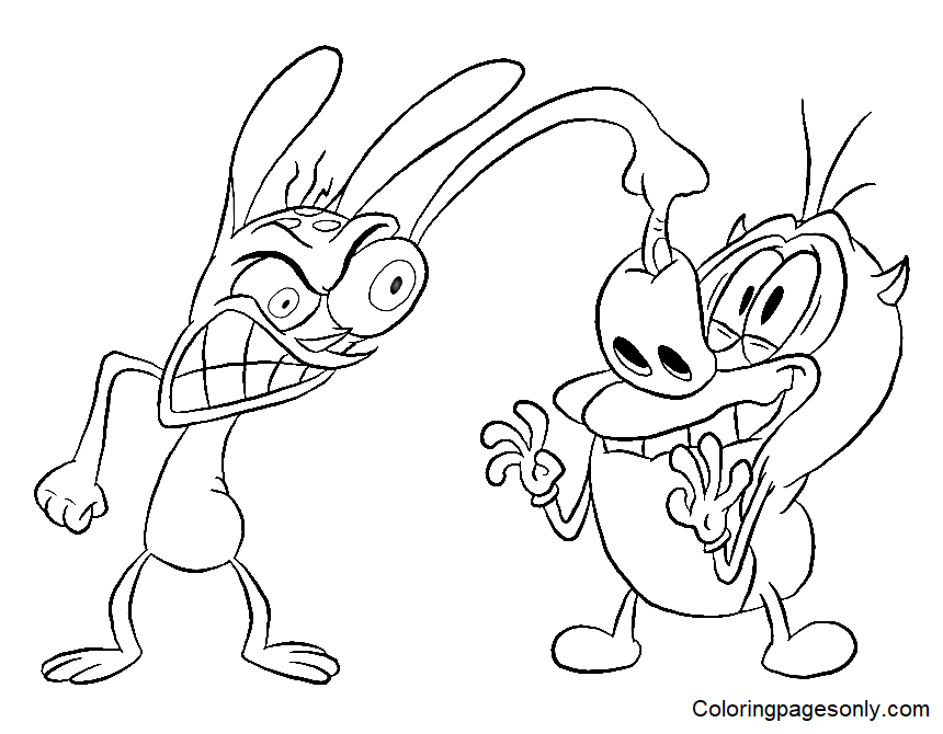 Ren And Stimpy for Kids Coloring Page