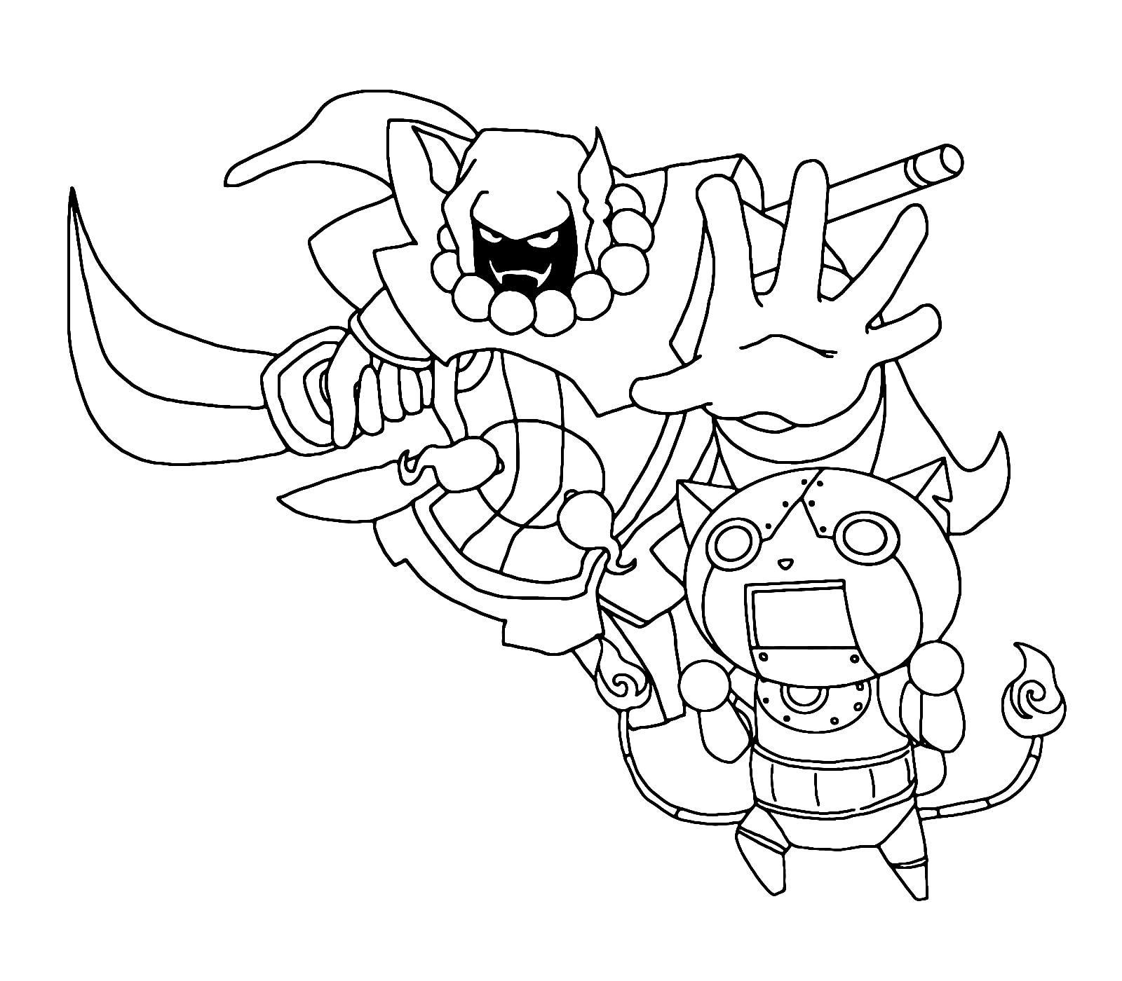 Robonyan with B3-NK1 Coloring Page