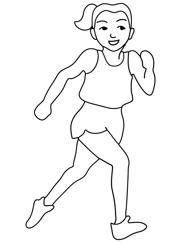 Running Printable Coloring Page