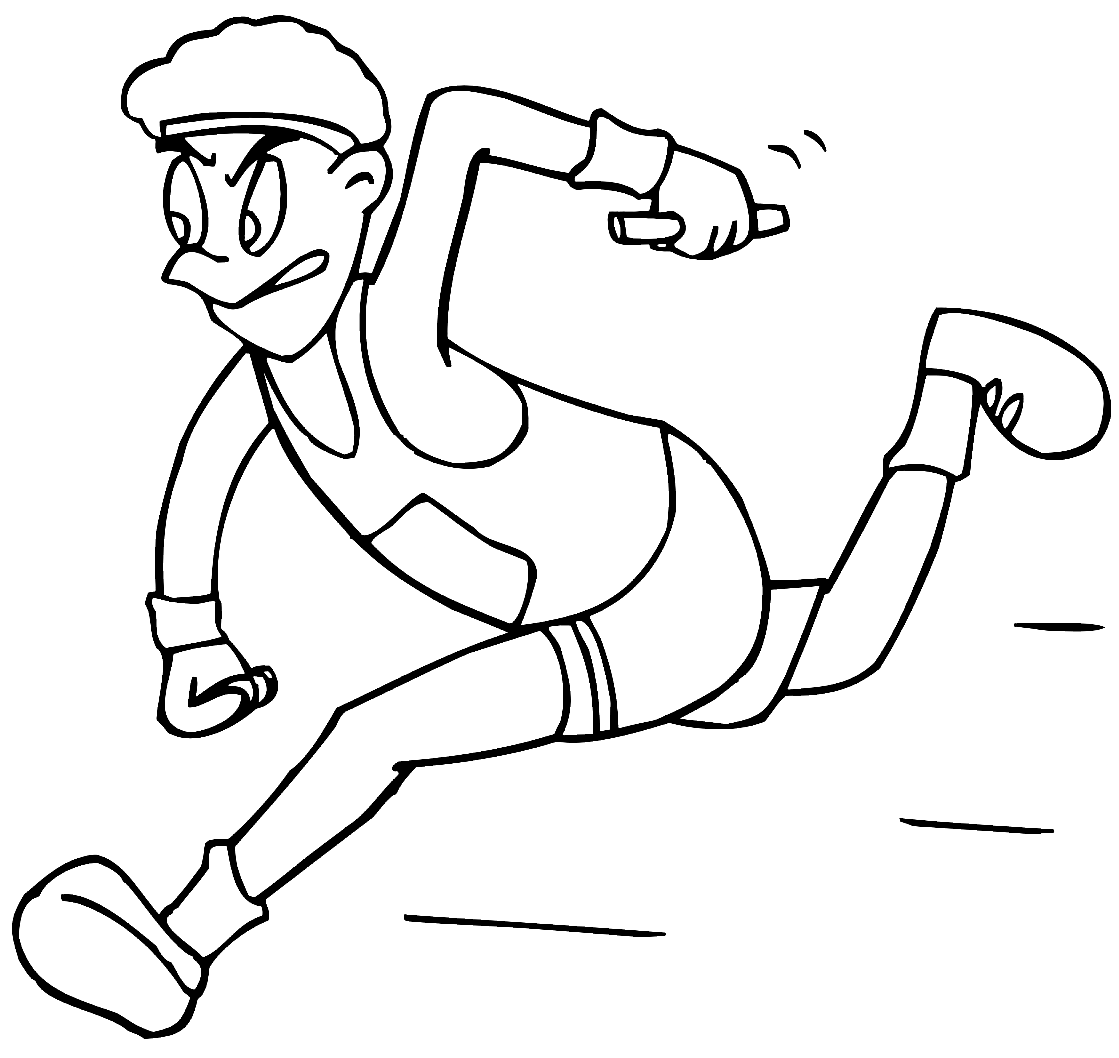 Running Relay Race Coloring Page