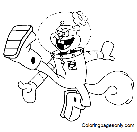 Sandy Cheeks Spongebob Coloring Page