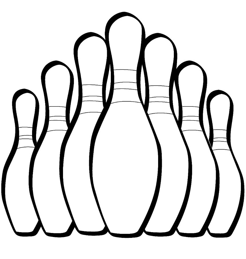 Sieben Bowling-Pins von Bowling