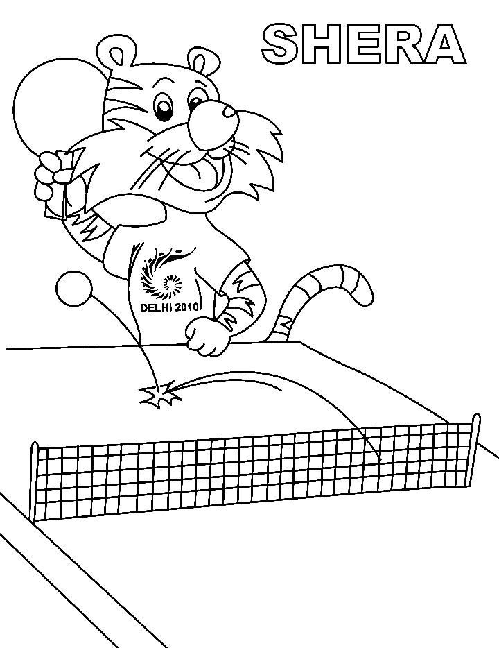 Shera Playing Table Tennis Coloring Page