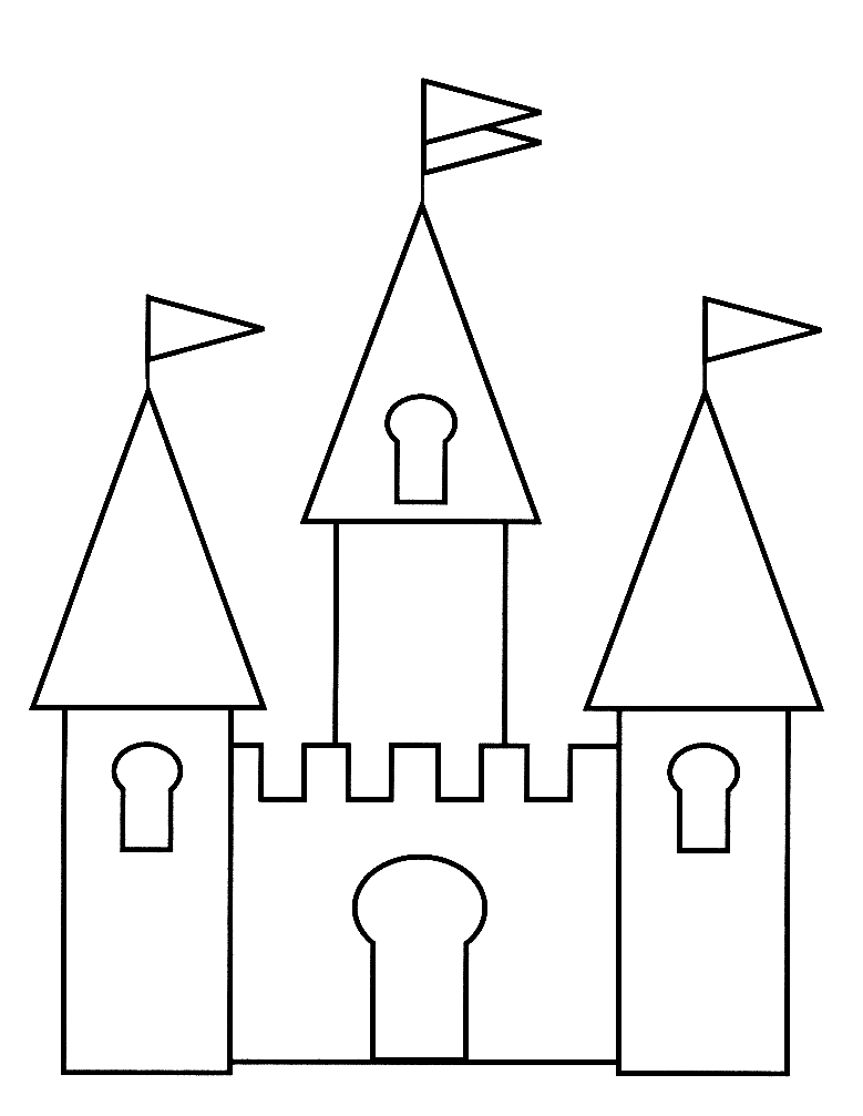 Castelo simples para colorir para crianças