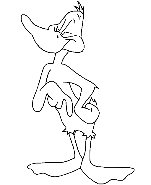 Smiling Daffy Duck Coloring Page