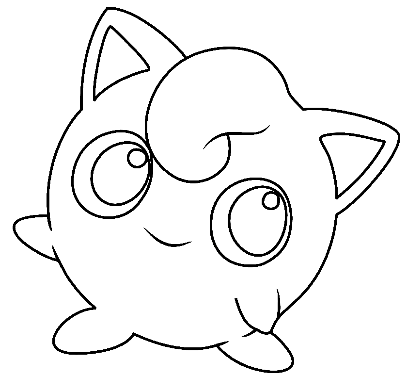 Smiling Jigglypuff Coloring Page