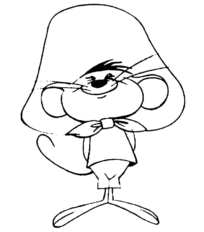 Smiling Speedy Gonzales Coloring Page