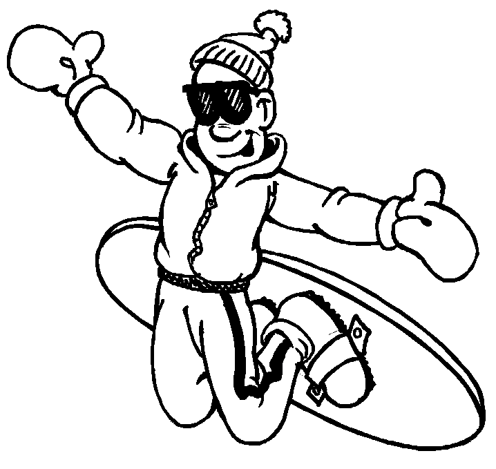 Раскраска Трюк на сноуборде