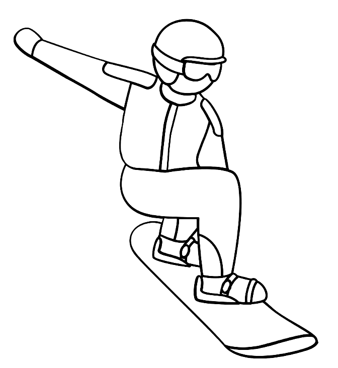 Pagina da colorare di snowboard