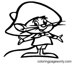 Easy Speedy Gonzales Coloring Page - ColoringAll